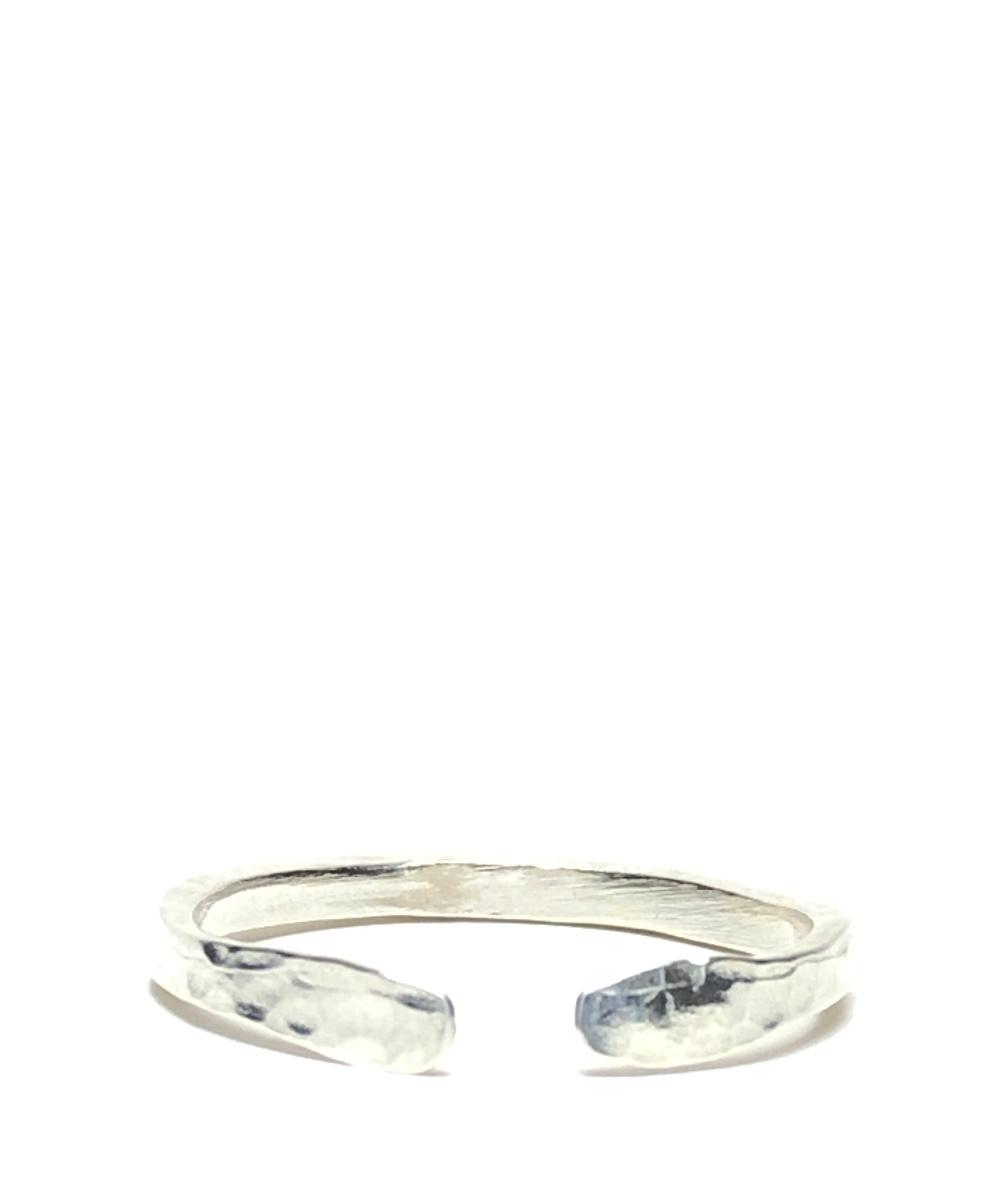 Silvered Hammered Ring