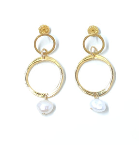 Pearls for Golden Eternity Earrings